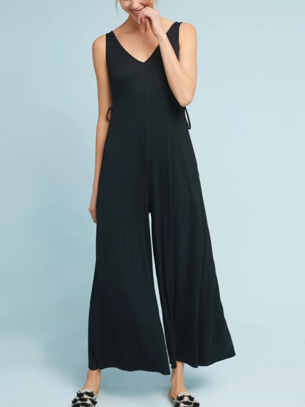 Anthropologie Saturday Sunday Selma Ribbed Jumpsuit S Black